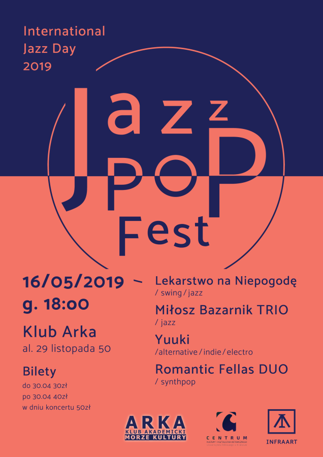 Międzynarodowy Dzień Jazzu klub Arka plakat