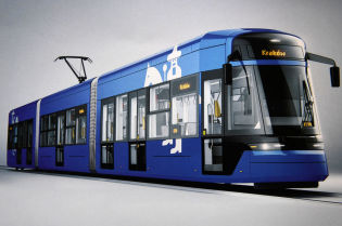 Nieprzystosowany chodnik, linia tramwajowa