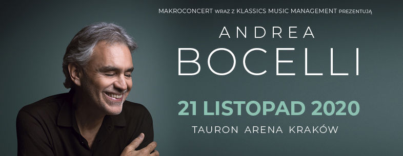 Andrea Bocelli TAURON Arena 2020 banner