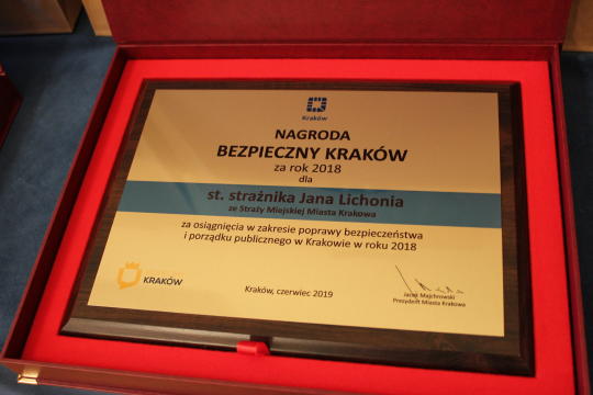 Nagroda „Bezpieczny Kraków” dla Jana LICHONIA