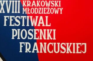 Plakat XVIII Młodzieżowego Festiwalu Piosenki Francuskiej w Krakowie 