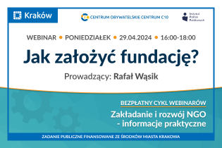 Bezpłatne szkolenie online pod nazwą Jak założyć fundację. Fot. Centrum Obywatelskie Centrum C 10 w Krakowie