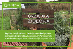 Logo: Regulamin zakładania i funkcjonowania Ogrodów Społecznych i Ogrodów Społecznych Parcelowych w Krakowie  - konsultacje społeczne