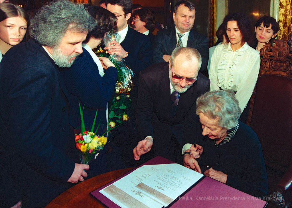 Szymborska, Wisława, poetka, rocznica, honorowe, obywatelstwo, Krakowa, Lassota  Autor: W. Majka
