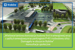 Logo: Wielowariantowa koncepcja budowy linii tramwajowej wraz z pętlą tramwajową oraz parkingiem P+R i rozbudowy ulicy Domagały w obszarze Rybitw – konsultacje