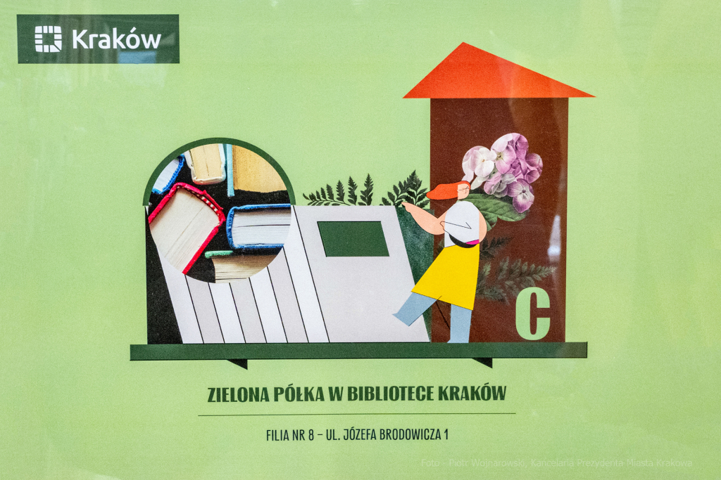 Biblioteka, Całus, czyta, Ewa, Filia 8, Kraków, prezydent, pszczoły, Zielona półka  Autor: P. Wojnarowski