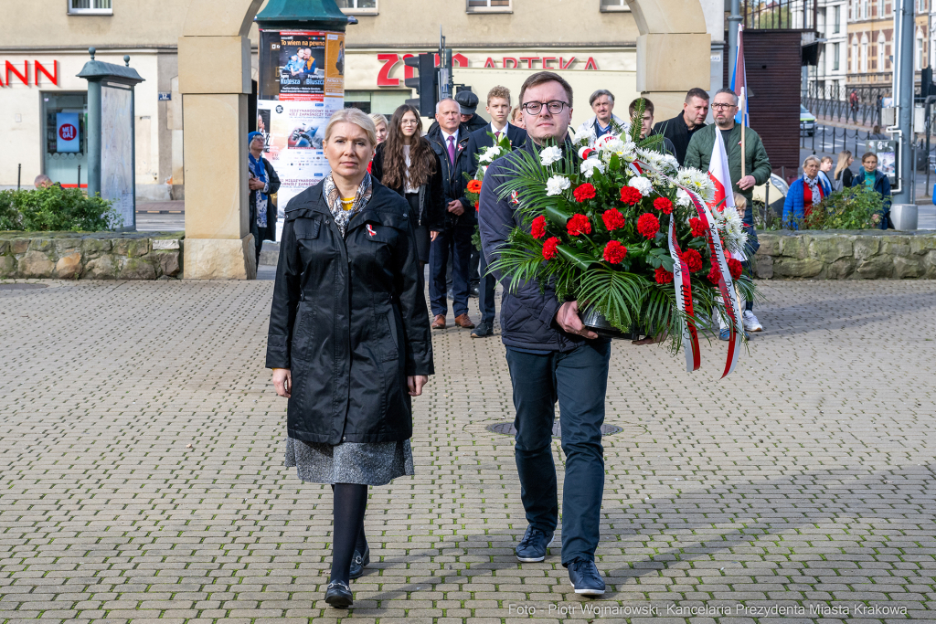 uroczystość, 105. rocznica wyzwolenia Krakowa, Straż Miejska, ślubowanie, Majchrowski, Buszek, m  Autor: P. Wojnarowski