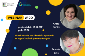 Webinar w CO: Oczekiwania, możliwości i wyzwania w organizacjach pozarządowych.