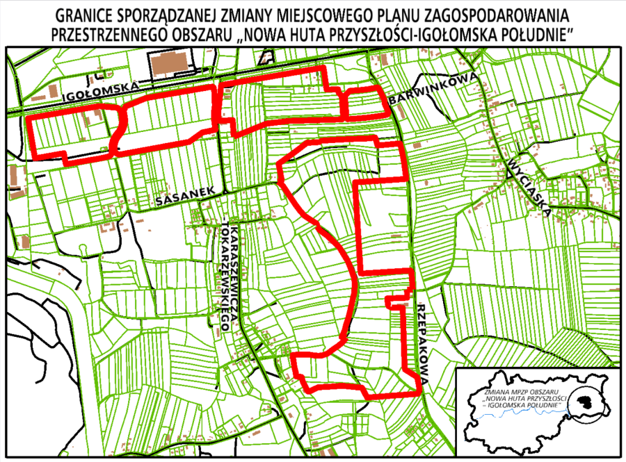 Nowa Huta Przyszłości Igołomska Południe plan zagospodarowania