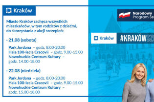 #KrakówSzczepi w wakacyjne weekendy