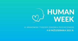 HUMAN WEEK- Krakowski Tydzień Zdrowia Psychicznego plakat promujący Human Week