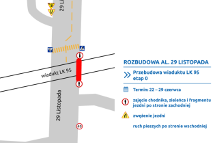 Rozbudowa al. 29 Listopada: zmiany przy wiadukcie kolejowym