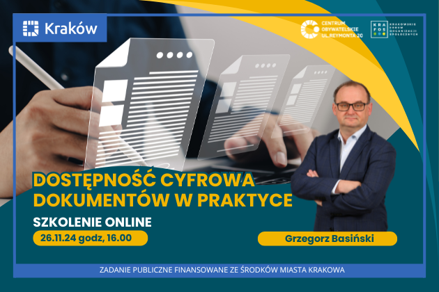 Grafika przedstawia zaproszenie do szkolenia pod nazwą Tworzenie dokumentów w Office 365