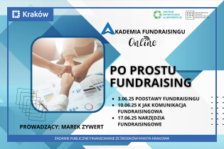 grafika prezentuje podstawowe informacje na temat planowanego szkolenia, w środku widzimy 4 dłonie zaciśnięte w pięści, dotykające się na znak współdziałania.
