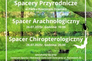 Spacery przyrodnicze w parku rzecznym Drwinka – świat pajęczaków i nietoperzy