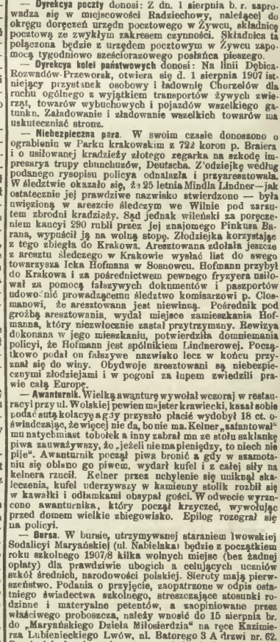 Czas 1907 - kronika