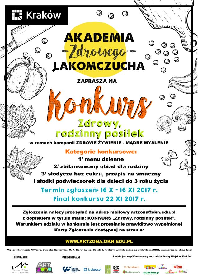 Akademia Zdrowego Łakomczucha KONKURS Zdrowy, rodzinny posiłek - plakat.JPG