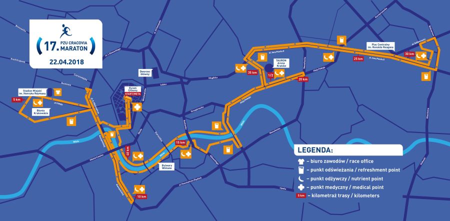 17. Cracovia Maraton, mapa