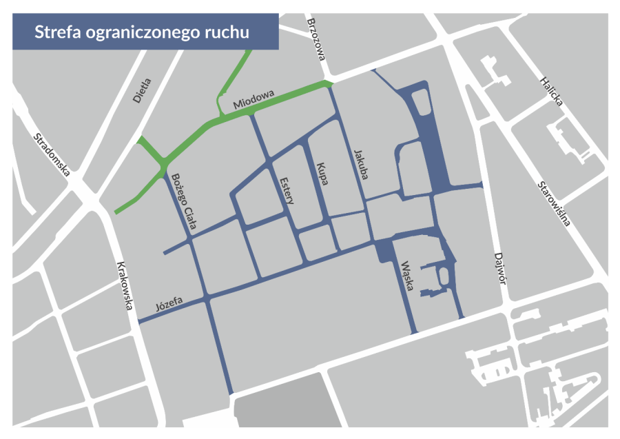 Strefa Ograniczonego Parkowania Kazimierz mapa
