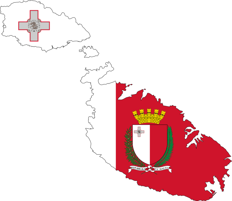 Flaga i obrys granic Malty