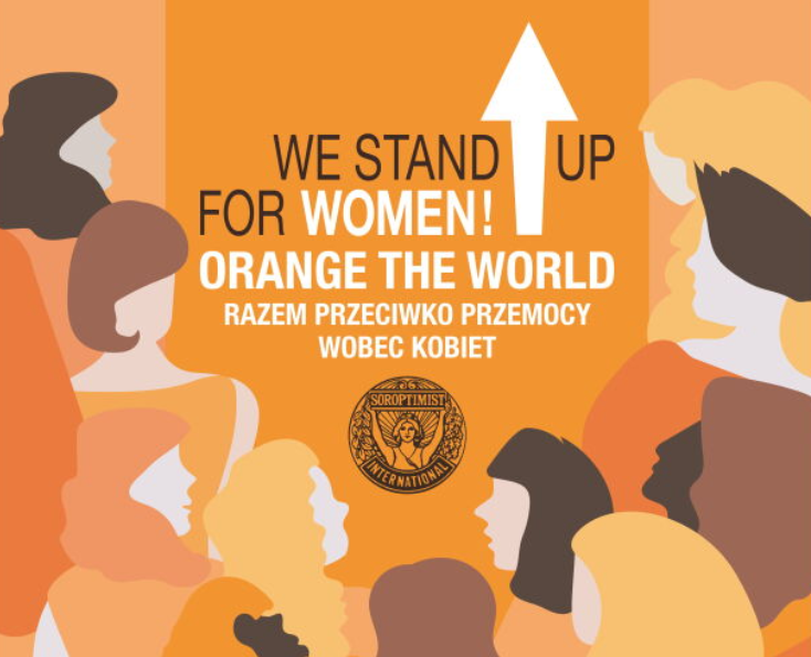 Kampania „ORANGE THE WORLD - razem przeciwko przemocy wobec kobiet” - plakat kampanii w kolorach pomarańczowych