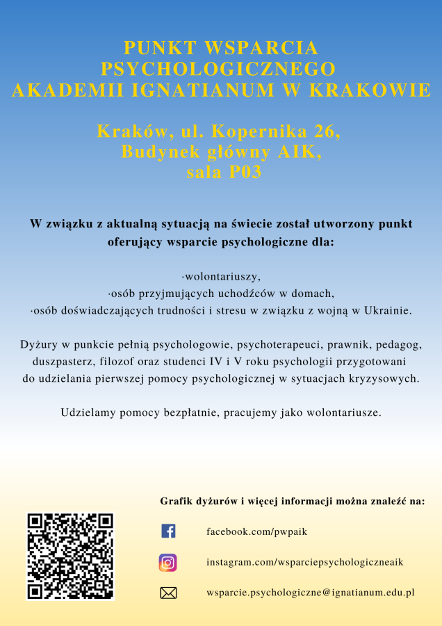 Plakat_Punkt wsparcia psychologicznego AIK