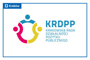 Logo KRDPP w ramie niebieskiej miasta Krakowa