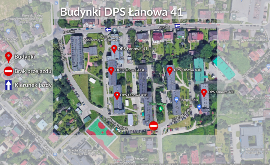 Mapa dojazdu - DPS, ul. Łanowa 41