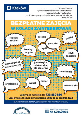 Plakat Z kulturą na Ty – od malucha do seniora . Fot. Obywatelski Kraków