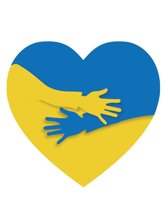 serce w barwach Ukraińskich 
