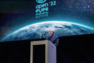 Prezydent Krakowa na otwarciu Open Eyes Summit 2022. Fot. Piotr Wojnarowski - Kancelaria Prezydenta UMK