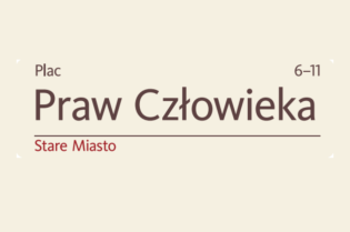 tabliczka z nazwą Plac Praw Człowieka . Fot. Kraków Otwarty na Świat