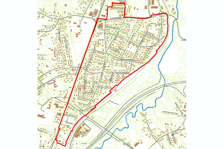 granice miejscowego planu zagospodarowania przestrzennego obszaru Jugowice