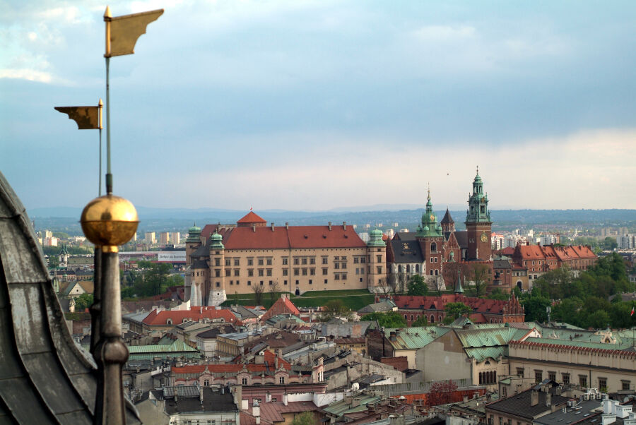 Kraków - widok na stare miasto z wieży mariackiej 