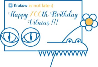 krakowska kartka urodzinowa dla Vilna. Fot. Kancelaria Prezydenta Urząd Miasta Krakowa 