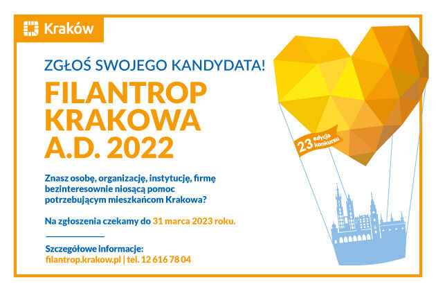 Pomóż wybrać Filantropa Krakowa A.D. 2022