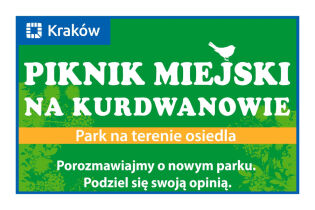 Rysunek przedstawiający zarys roślin i sylwetki ptaka oraz napis: Piknik miejski w Parku Kurdwanowie
Park na terenie osiedla
Porozmawiajmy o nowym parku.
Podziel się swoją opinią.
