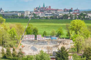 Krakowskie Centrum Muzyki – budowa, maj 2023. Fot. Kuba Markiewicz / ARMK