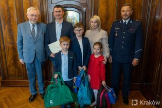 Spotkanie z policjantem-bohaterem
. Fot. Bogusław Świerzowski / krakow.pl