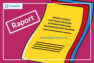 Rysunek przedstawiający maszynopis dokumentu z tytułem Projekt Uchwały Rady Miasta Krakowa w sprawie powołania Młodzieżowej Rady Krakowa - konsultacje społeczne