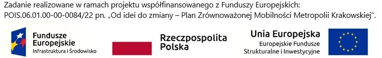 Logotypy Unii Europejskiej, Funduszy Europejskich, Rzeczpospolitej Polskiej i napis: Zadanie realizowane w ramach projektu współfinansowanego z Funduszy Europejskich: