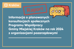 Program współpracy Gminy Miejskiej Kraków na rok 2024 z organizacjami pozarządowymi – raport z konsultacji. Fot. Obywatelski Kraków