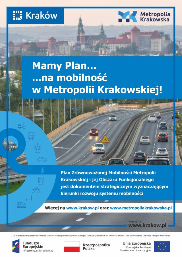 Informacja o przyjęciu Planu Zrównoważonej Mobilności dla Metropolii Krakowskiej