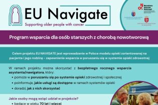 Projekt EU NAVIGATE - Program wsparcia dla osób starszych z chorobą nowotworową. Fot. Uniwersytet Jagielloński