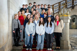 Francuska młodzież w magistracie 18.03.2024. Photos P. Wojnarowski - Kancelaria Prezydenta, Urząd Miasta Krakowa