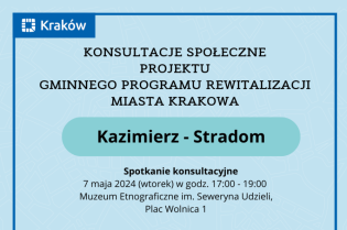 Spotkanie konsultacyjne na podobszarze Kazimierz-Stradom!
