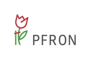 Grafika przedstawia logo Państwowego Funduszu Rehabilitacji Osób Niepełnosprawnych: rysunek czerwonego kwiatka na zielonej łodydze, a po lewej stronie napis PFRON.