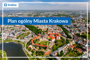 Widok z lotu ptaka na Wawel i stare miasto w Krakowie