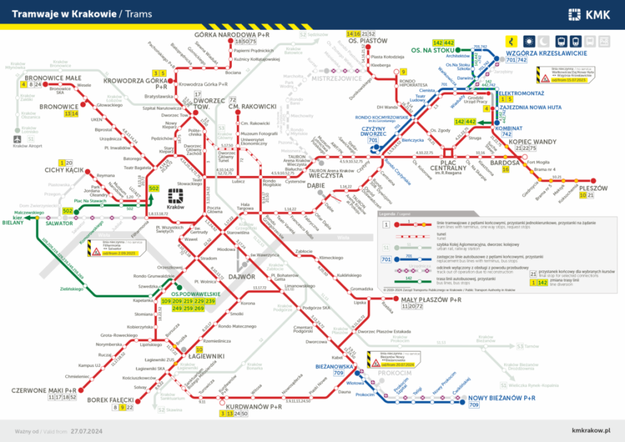 mapa tram