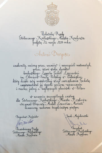 dsc_3829 copy.jpg-„Cracoviae Merenti” Wojciechowi Plewińskiemu i Antoniemu Borg